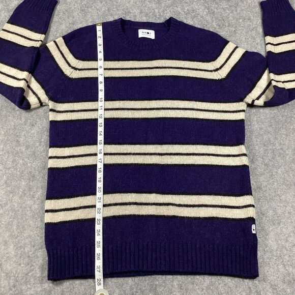 NN07 No Nationality Multi Color Nathan Striped Wool Crew Pullover Sweater Large* - Picture 8 of 15